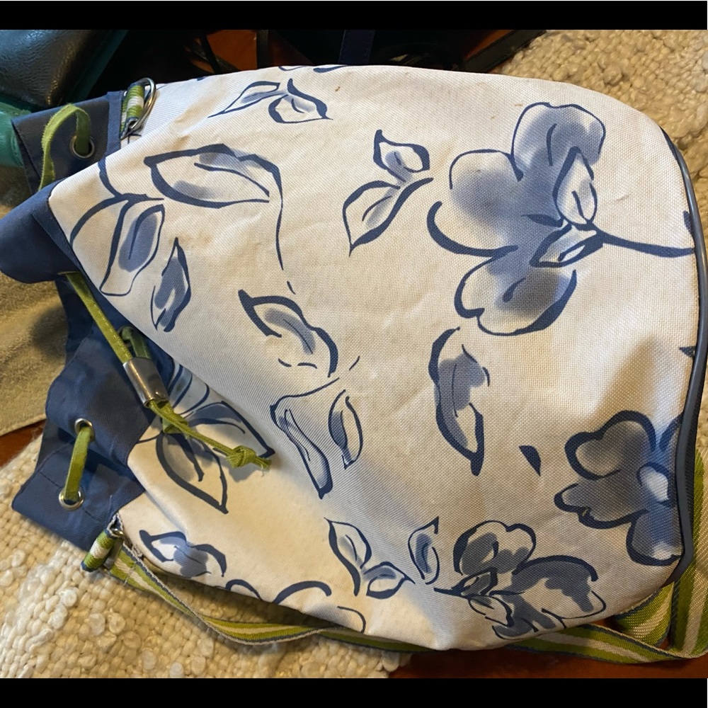 Floral Pattern Drawstring Closure Beach Bag. - image 6